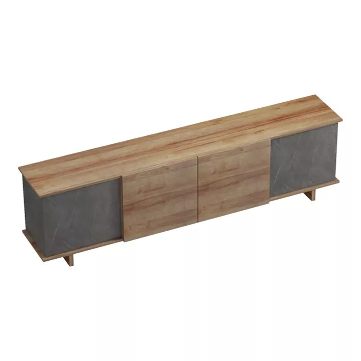 Zafore pakoworld tv unit in oak - brown stone 180x33x50cm