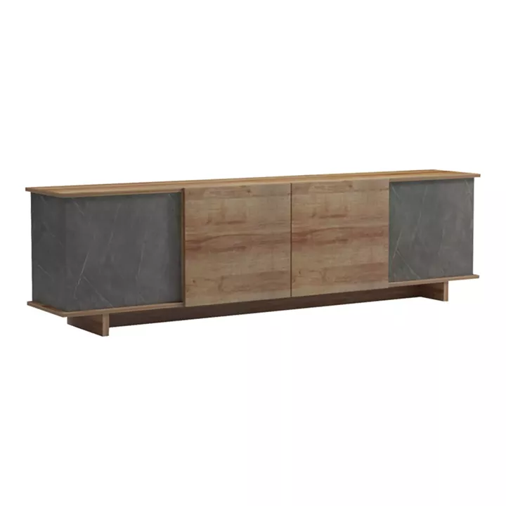 Zafore pakoworld tv unit in oak - brown stone 180x33x50cm