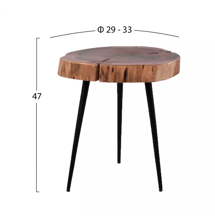 3-LEG COFFEE TABLE PAXTON HM8369.11 SOLID ACACIA NATURAL