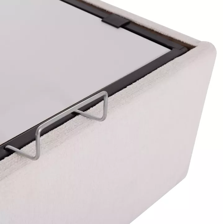 BED WITH STORAGE SPACE DREAMLET HM716.03 WHITE BOUCLE FABRIC -FOR MATTRESS 160x200cm.