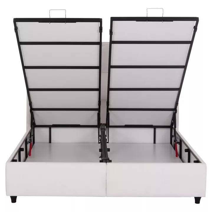 BED WITH STORAGE SPACE DREAMLET HM716.03 WHITE BOUCLE FABRIC -FOR MATTRESS 160x200cm.