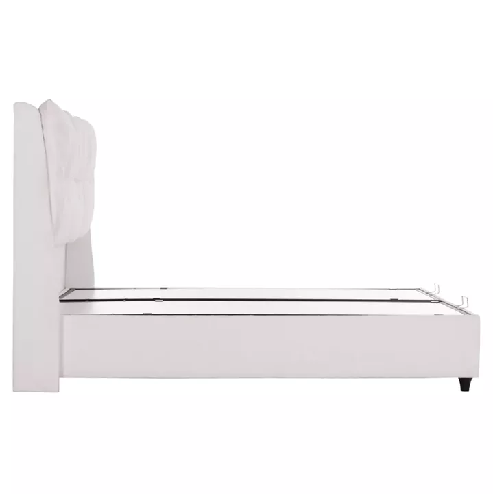 BED WITH STORAGE SPACE DREAMLET HM716.03 WHITE BOUCLE FABRIC -FOR MATTRESS 160x200cm.