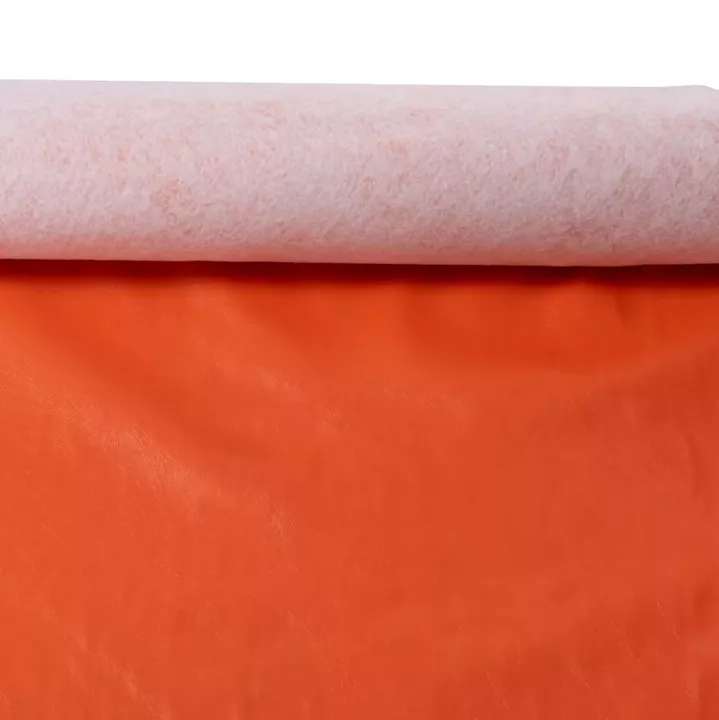 PU LEATHER IN ORANGE COLOR HM18332.06 147cm. WIDTH