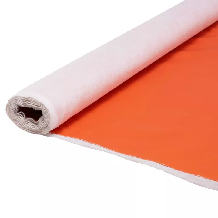 PU LEATHER IN ORANGE COLOR HM18332.06 147cm. WIDTH