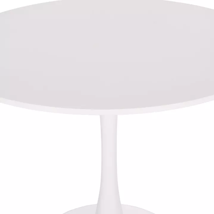 ROUND DINING TABLE BROLIN HM18141.01 MDF TOP-METAL BASE--WHITE Φ90x73Hcm.