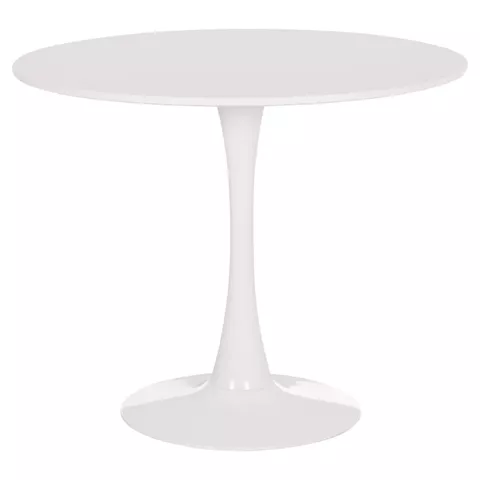 ΤΡΑΠΕΖΙ ΣΤΡΟΓΓΥΛΟ BROLIN HM18141.01 MDF TOP-ΒΑΣΗ ΜΕΤΑΛΛΙΚΗ--ΛΕΥΚΟ Φ90x73Υεκ
