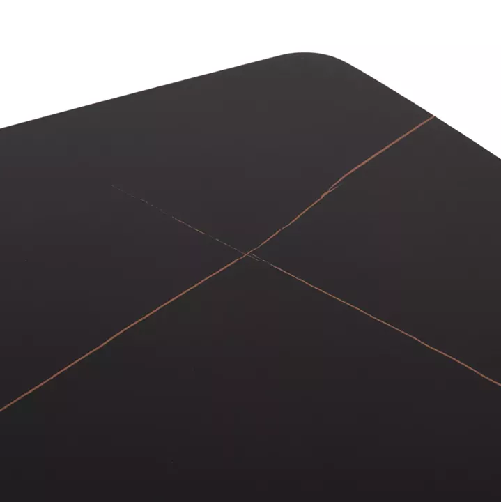 DINING TABLE RAVEN HM18149.02 CERAMIC TOP IN ANTHRACITE MARBLE-BLACK METAL LEGS 140x80x74Hcm.