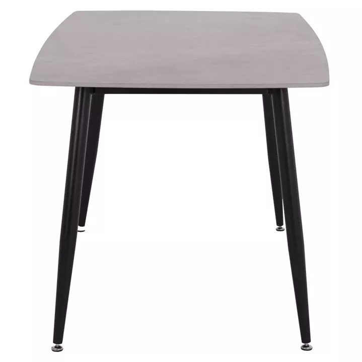 DINING TABLE RAVEN HM18149.13 CERAMIC TOP IN GREY MARBLE-BLACK METAL LEGS 140x80x74Hcm.