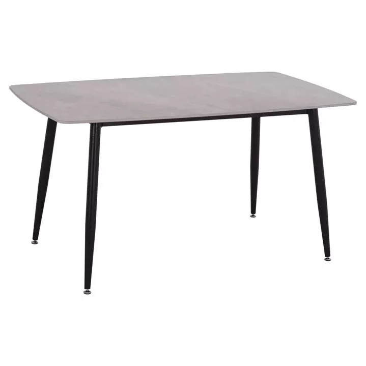 DINING TABLE RAVEN HM18149.13 CERAMIC TOP IN GREY MARBLE-BLACK METAL LEGS 140x80x74Hcm.