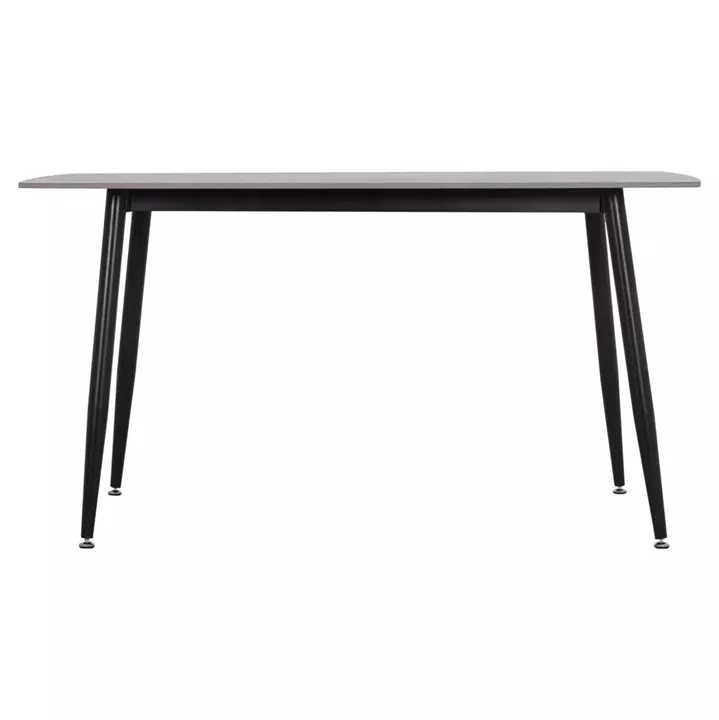 DINING TABLE RAVEN HM18149.13 CERAMIC TOP IN GREY MARBLE-BLACK METAL LEGS 140x80x74Hcm.