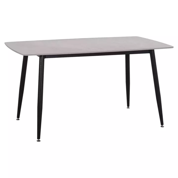 DINING TABLE RAVEN HM18149.13 CERAMIC TOP IN GREY MARBLE-BLACK METAL LEGS 140x80x74Hcm.