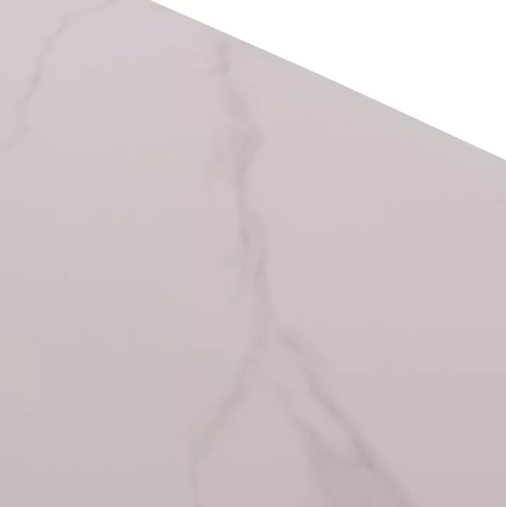 DINING TABLE RAVEN HM18150.01 CERAMIC TOP IN WHITE MARBLE-BLACK METAL LEGS 160x80x74Hcm.