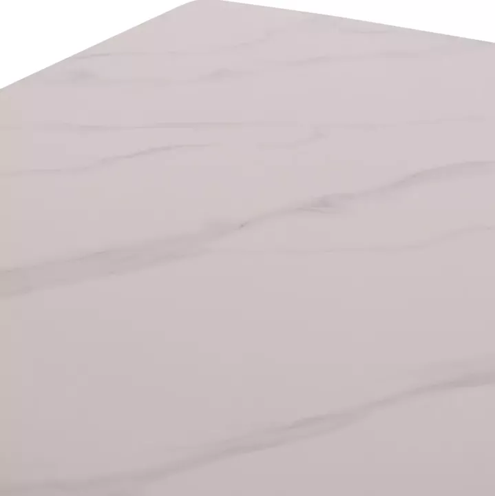 DINING TABLE RAVEN HM18150.01 CERAMIC TOP IN WHITE MARBLE-BLACK METAL LEGS 160x80x74Hcm.