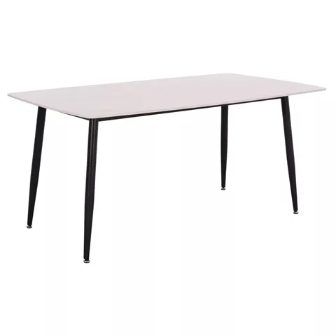 DINING TABLE RAVEN HM18150.01 CERAMIC TOP IN WHITE MARBLE-BLACK METAL LEGS 160x80x74Hcm.