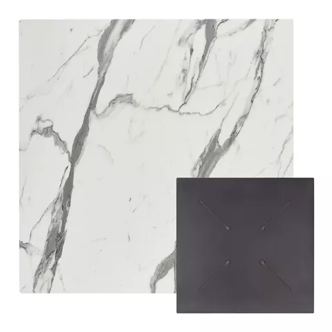 SQUARE HPL TABLETOP HM5839.31 WHITE MARBLE 80x80cm.