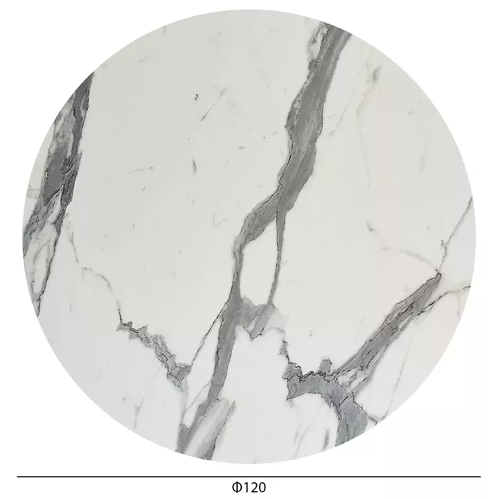HPL TABLETOP HM6351.31 ROUND IN WHITE MARBLE Φ120cm.