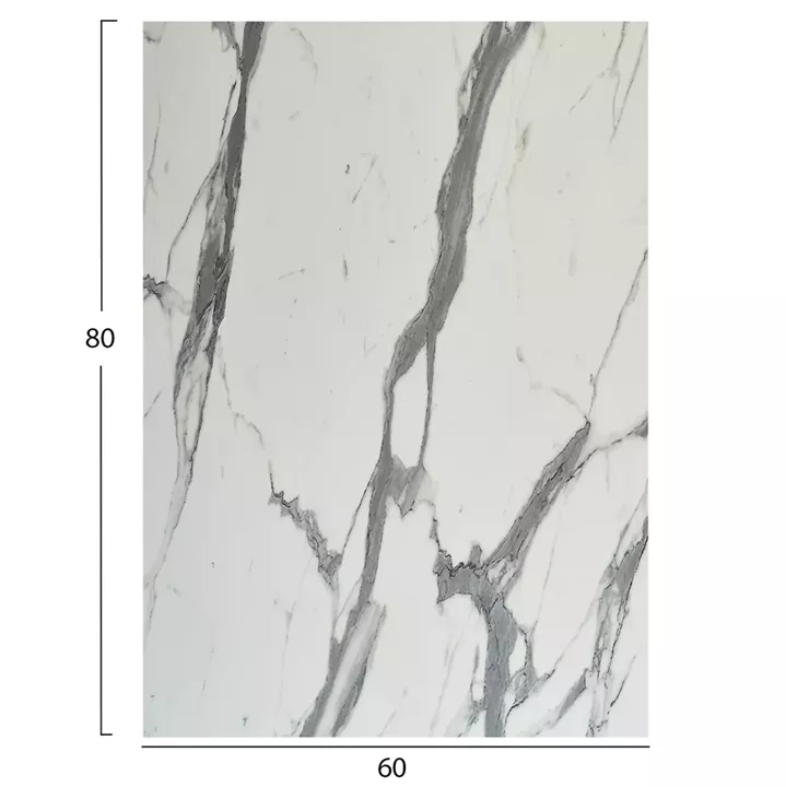 HPL TABLETOP HM6350.31 RECTANGULAR IN WHITE MARBLE COLOR 60X80cm