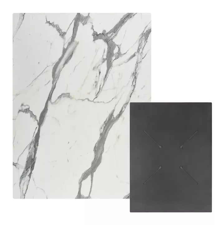 HPL TABLETOP HM6350.31 RECTANGULAR IN WHITE MARBLE COLOR 60X80cm