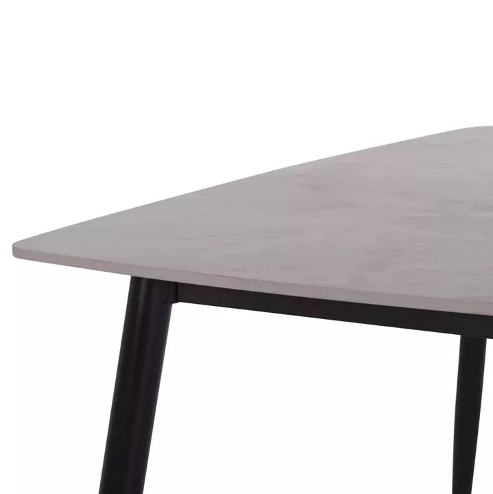 DINING TABLE RAVEN HM9854.13 CERAMIC TOP IN GREY MARBLE-BLACK METAL LEGS 120x70x73Hcm.