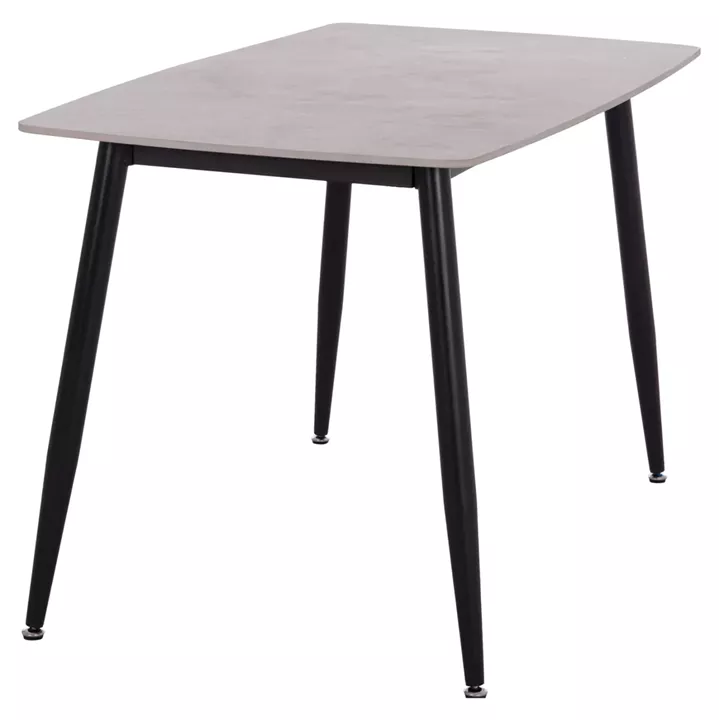 DINING TABLE RAVEN HM9854.13 CERAMIC TOP IN GREY MARBLE-BLACK METAL LEGS 120x70x73Hcm.