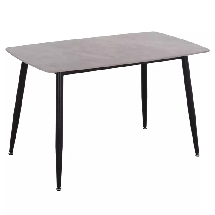 DINING TABLE RAVEN HM9854.13 CERAMIC TOP IN GREY MARBLE-BLACK METAL LEGS 120x70x73Hcm.