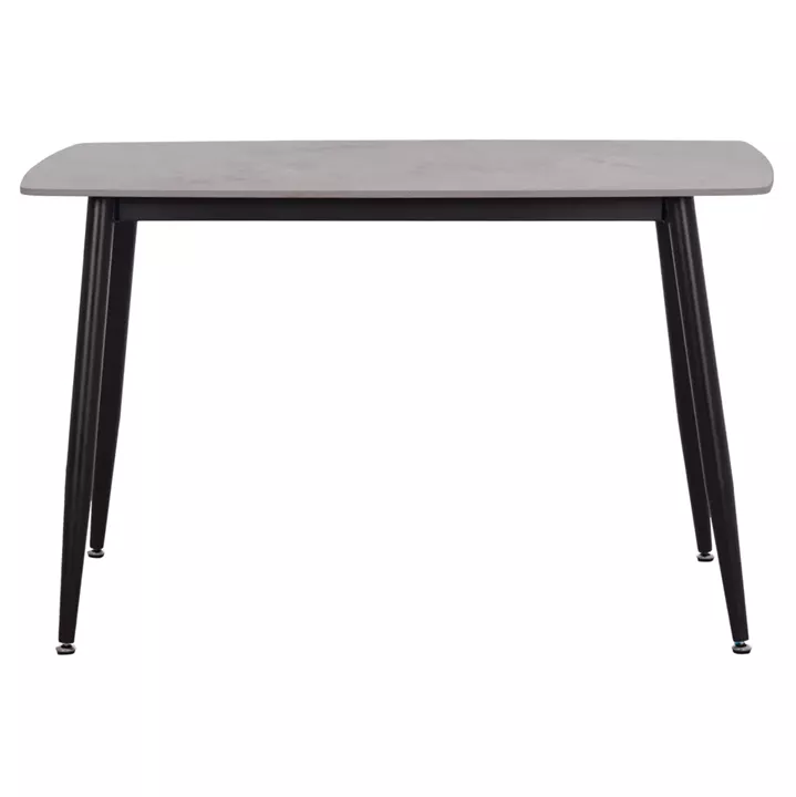 DINING TABLE RAVEN HM9854.13 CERAMIC TOP IN GREY MARBLE-BLACK METAL LEGS 120x70x73Hcm.