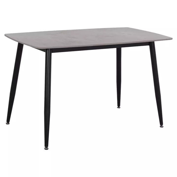 DINING TABLE RAVEN HM9854.13 CERAMIC TOP IN GREY MARBLE-BLACK METAL LEGS 120x70x73Hcm.