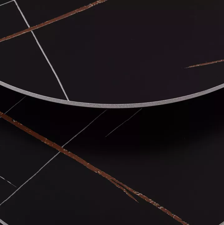 COFFEE TABLES 2PCS SET TALOS HM18140.02 BLACK MARBLE LOOK CERAMIC TOP Φ70x45.5Hcm.