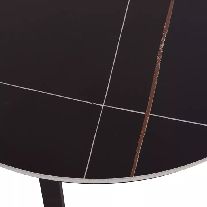 COFFEE TABLES 2PCS SET TALOS HM18140.02 BLACK MARBLE LOOK CERAMIC TOP Φ70x45.5Hcm.