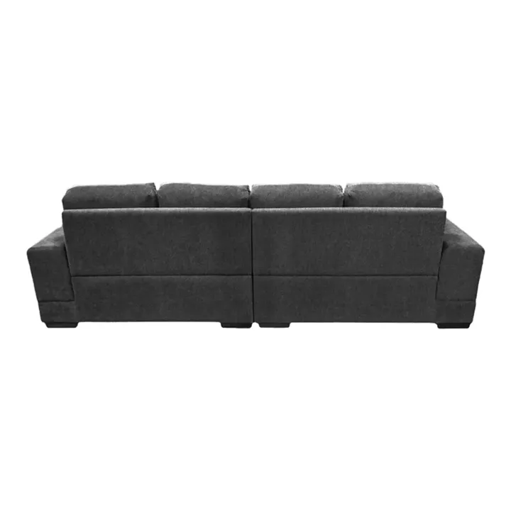 Reversible sofa Cornerdo pakoworld fabric in dark grey color 265x175x85cm