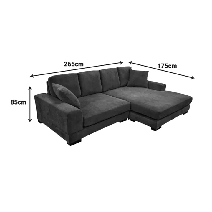 Reversible sofa Cornerdo pakoworld fabric in ivory color 265x175x85cm