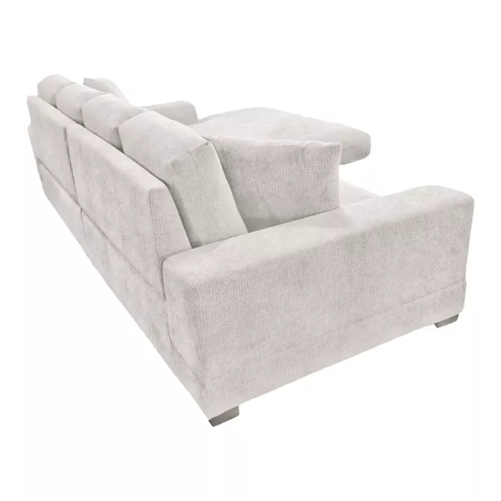 Reversible sofa Cornerdo pakoworld fabric in ivory color 265x175x85cm