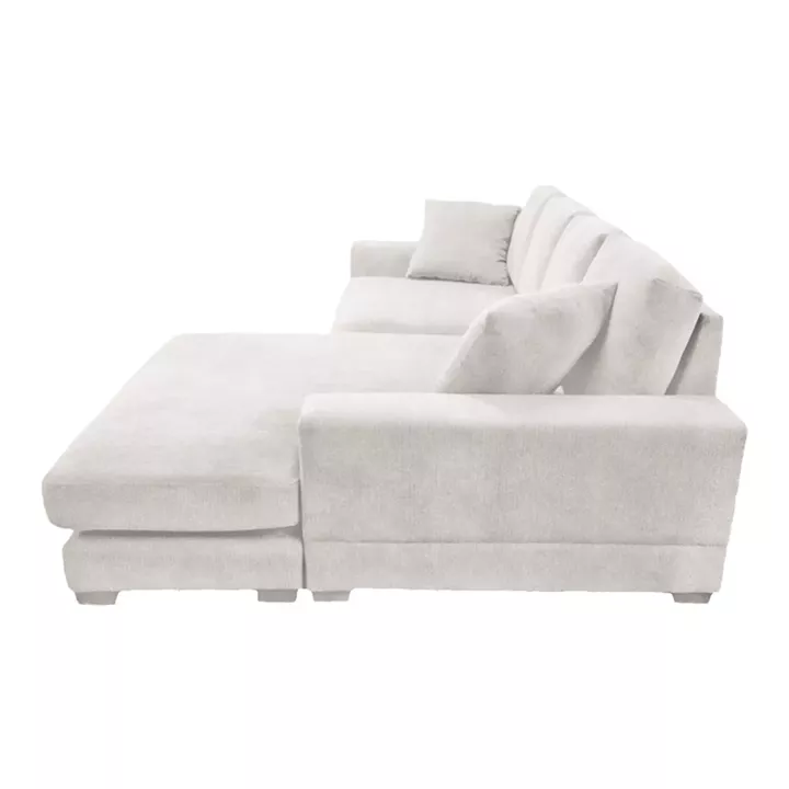 Reversible sofa Cornerdo pakoworld fabric in ivory color 265x175x85cm
