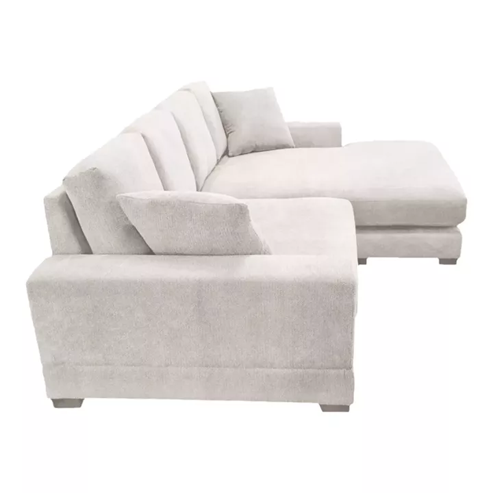 Reversible sofa Cornerdo pakoworld fabric in ivory color 265x175x85cm