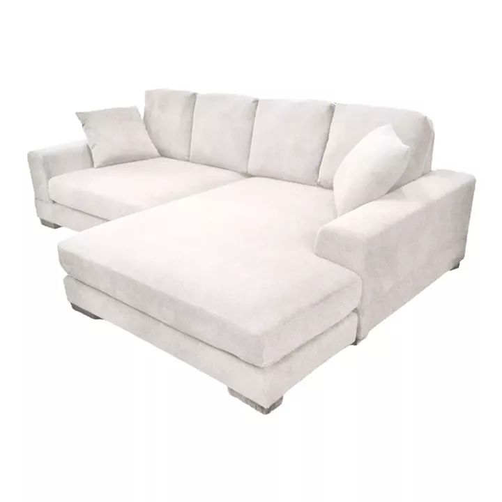 Reversible sofa Cornerdo pakoworld fabric in ivory color 265x175x85cm