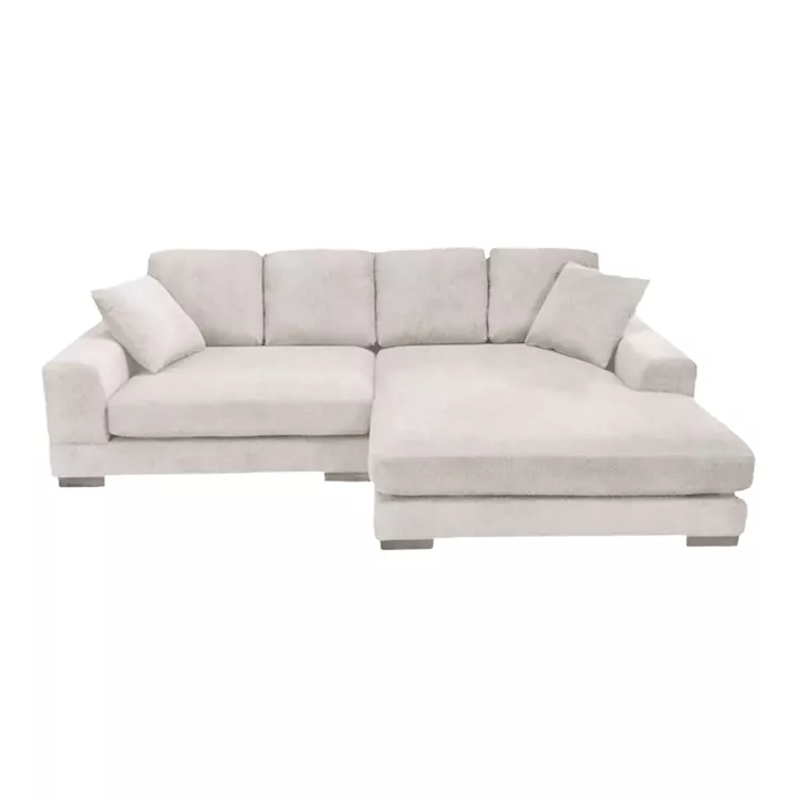 Reversible sofa Cornerdo pakoworld fabric in ivory color 265x175x85cm
