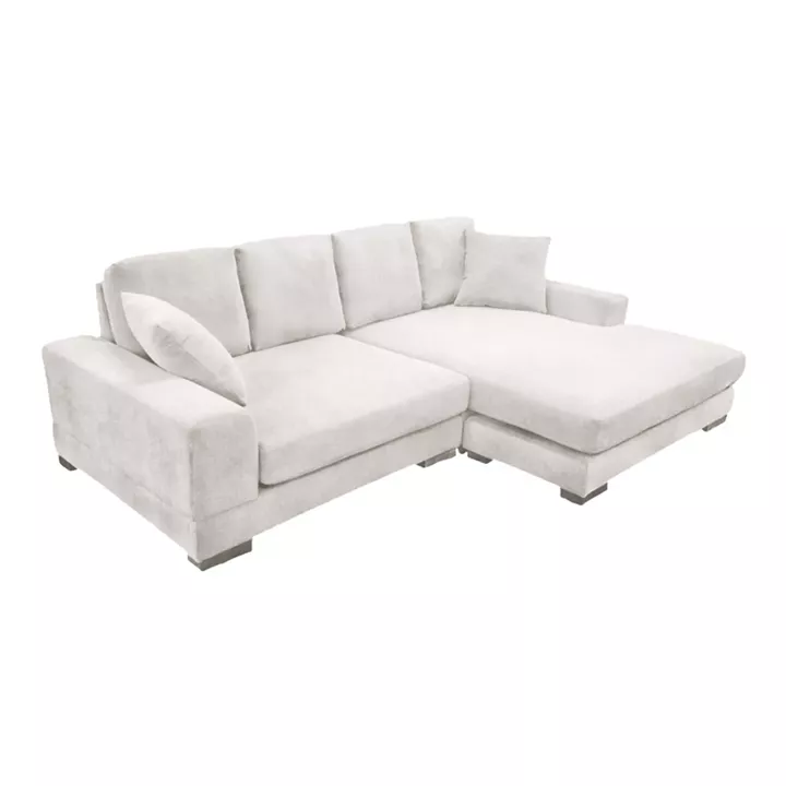 Reversible sofa Cornerdo pakoworld fabric in ivory color 265x175x85cm