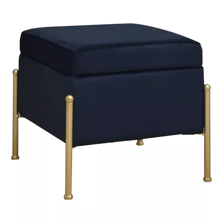 Stool-trunk Panton pakoworld velvet in black color 40x40x36,5cm
