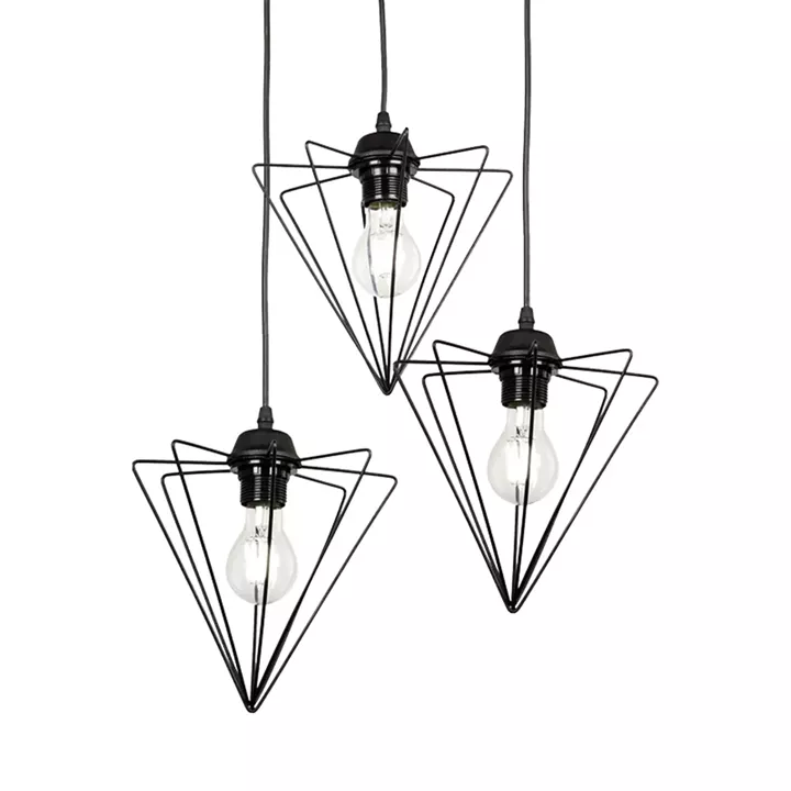 Tebour pakoworld three-light ceiling lamp E27 black metal 30x30x75cm