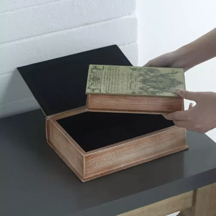 Artekko Book Μπεζ Διακοσμητικά Βιβλία MDF με Αποθηκευτικό Χώρο (26.7x17.8x7.6)cm 2pcs