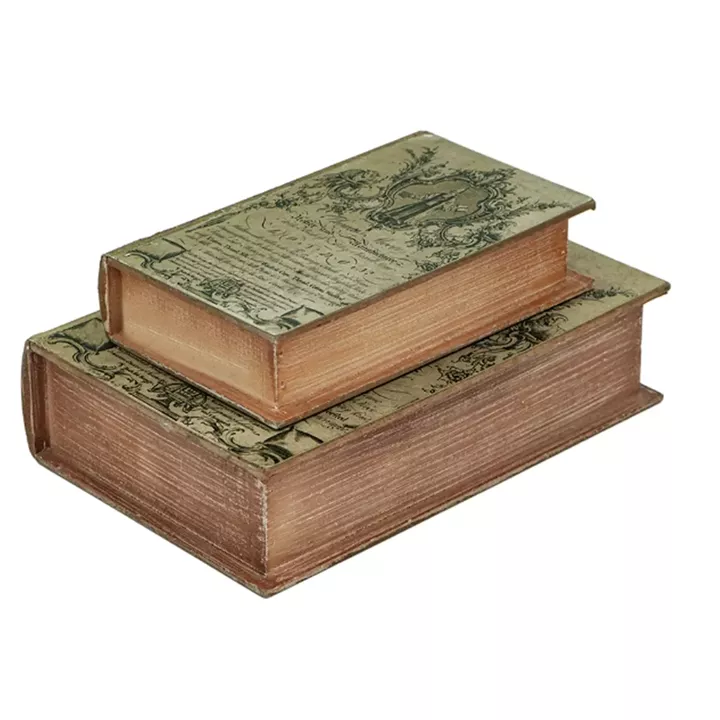 Artekko Book Μπεζ Διακοσμητικά Βιβλία MDF με Αποθηκευτικό Χώρο (26.7x17.8x7.6)cm 2pcs