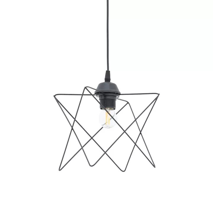 Ceiling lamp Langit pakoworld E27 black metal 18x18x65cm