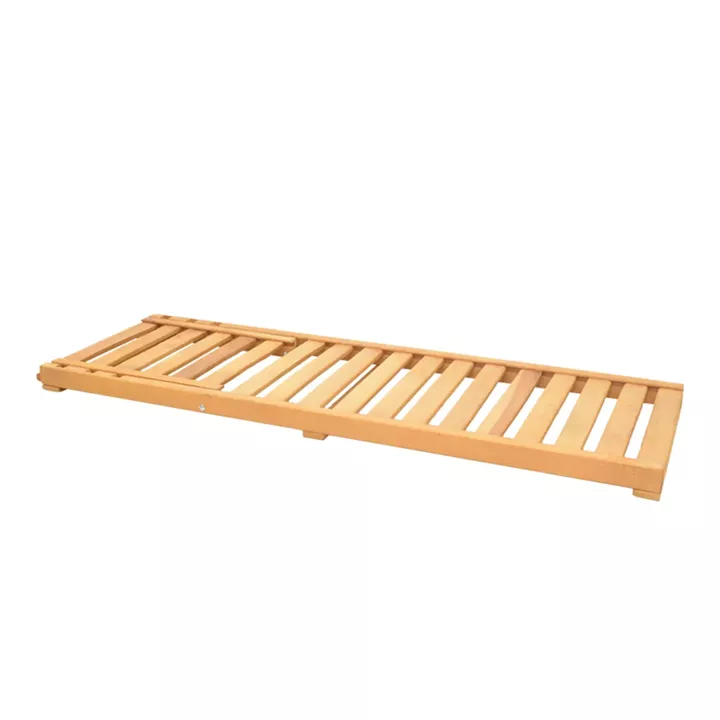 Sunbed with cushion Specta pakoworld solid beech wood in natural color 60x190x50cm