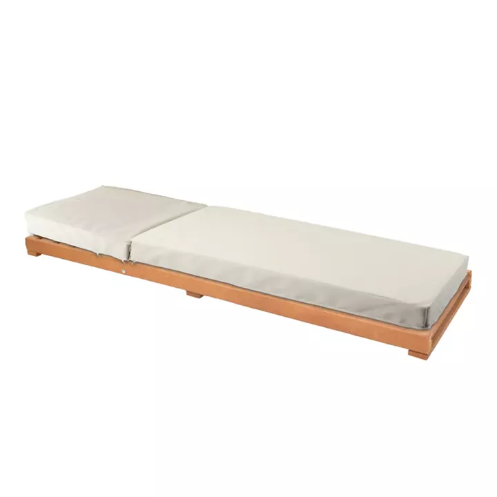 Sunbed with cushion Specta-Vertian pakoworld solid beech wood 60x190x50cm