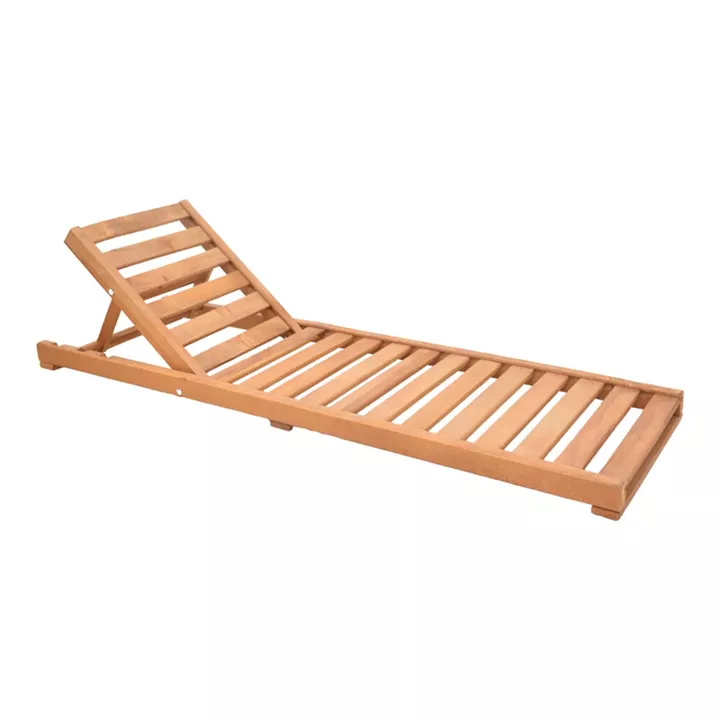 Sunbed with cushion Specta-Vertian pakoworld solid beech wood 60x190x50cm