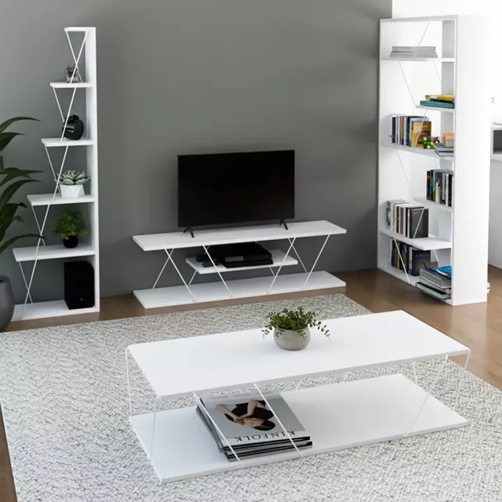 Student living room furniture package Tars pakoworld white set of 4pcs