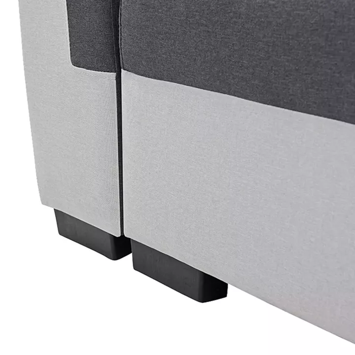 Gaby three-seater sofa bed pakoworld fabric with storage space in anthracite-gray shade 260x88x88cm