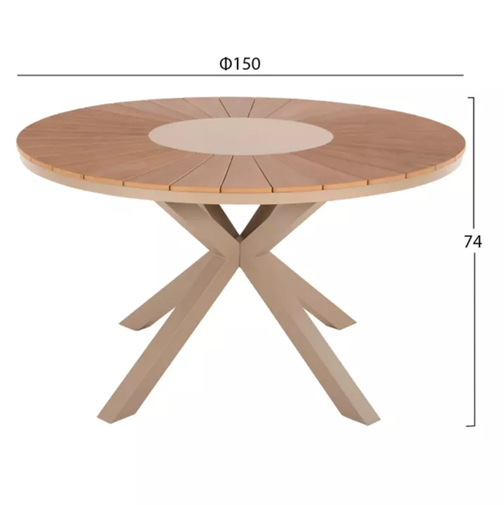 OUTDOOR DINING SET 5PCS MORIL HM21161 ALUMINUM IN CHAMPAGNE COLOR & POLYWOOD