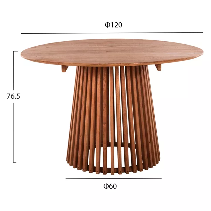 DINING SET 5PCS ADONIS HM21074.03 ROUND TABLE Φ120cm. & 4 DINING CHAIRS