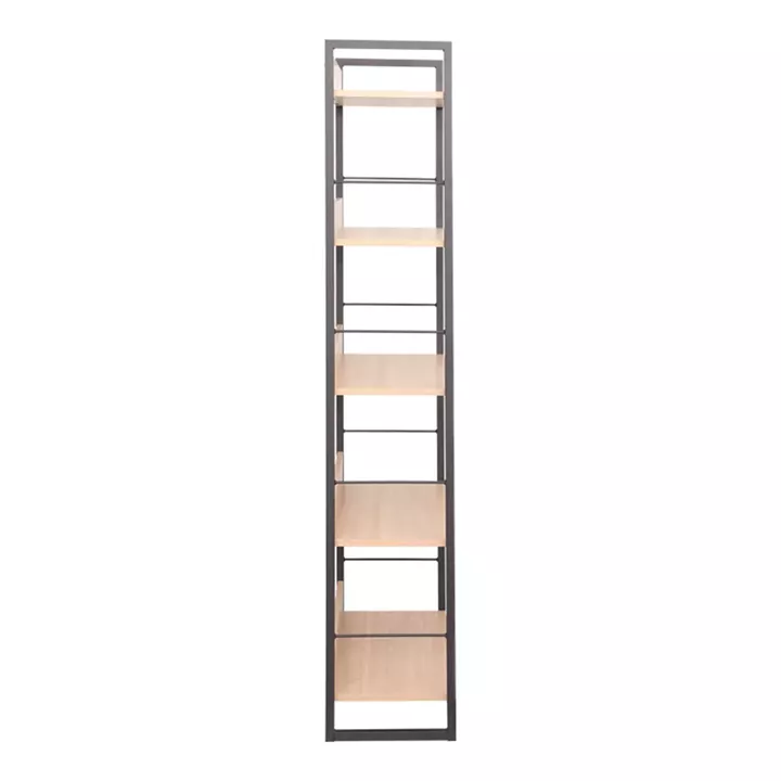 Bookcase Dorfie pakoworld in natural color with black metal 70x30x159cm